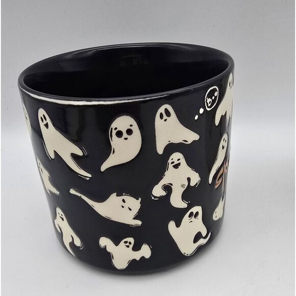 2~ Halloween “Spooky” Ghost Black 15oz & Dancing Skeletons Coffee / Tea Mug NEW - Picture 4 of 16